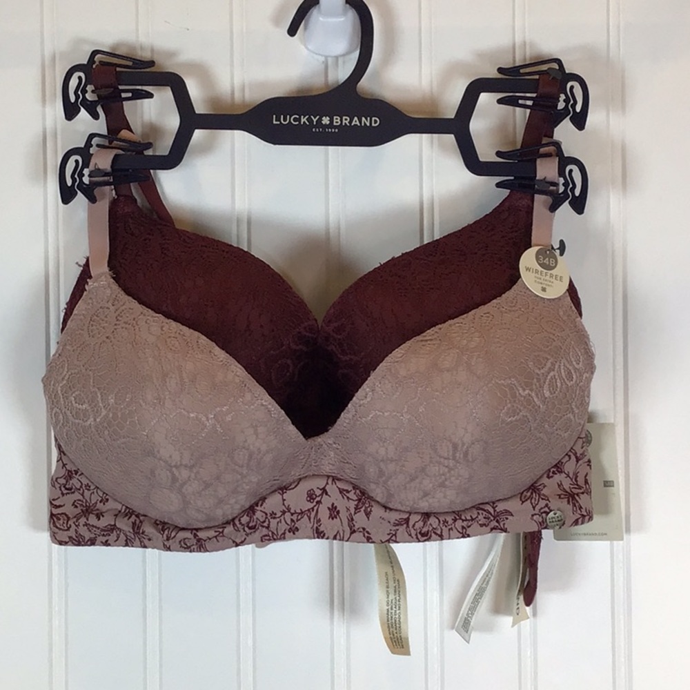 Lucky Brand | Brushed Micro and Lace Wirefree Bras - 2-Pack - Picture 7 of 10